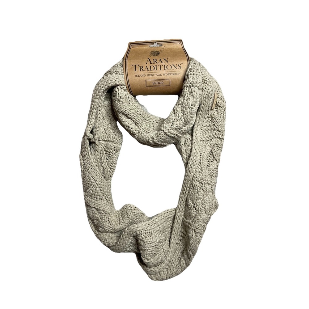 Aran Traditions Sweater Snood Chunky Scarf Beige Tan SNOOD26